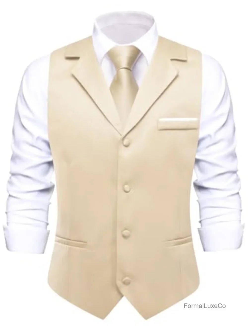 Mens Suit Vest Waistcoat with Pockets and Notch Lapel, Business Casual Formal